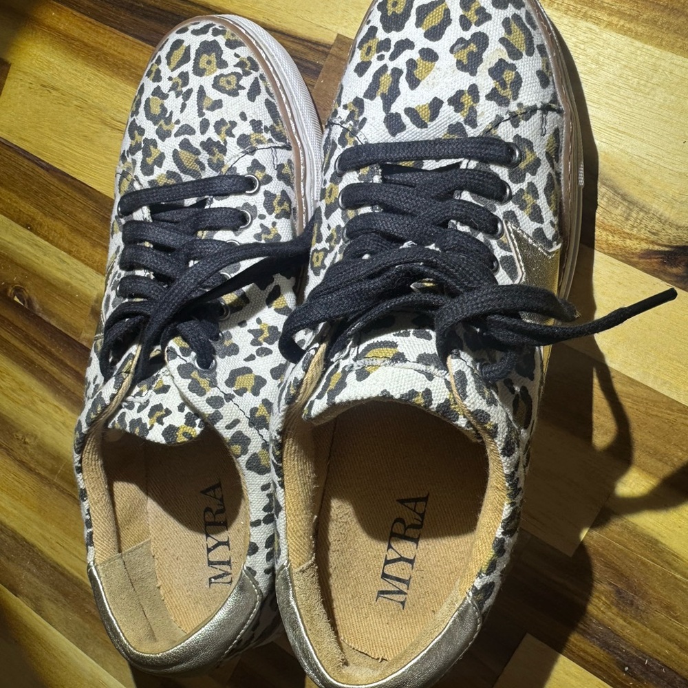 Myra Bag Leopard Print Sneakers with Black Laces